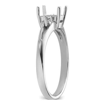 14K White Gold Round Emerald-Cut Gems Ring Mounting – view 5