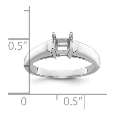 14K White Gold Princess Ring Mounting – view 6