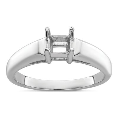 14K White Gold Princess Ring Mounting