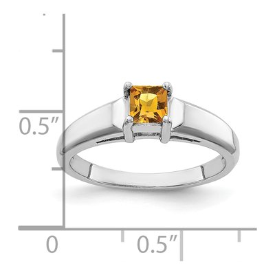 14K White Gold Citrine Princess-Cut Ring – view 2