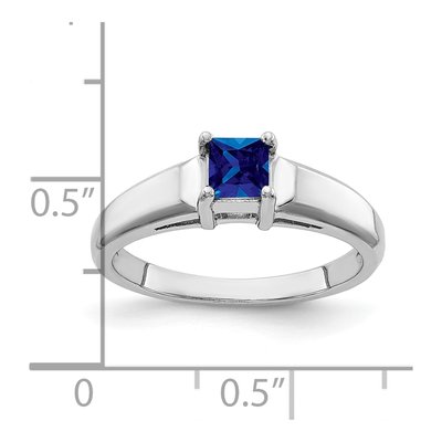 14K White Gold Sapphire Princess-Cut Ring – view 3