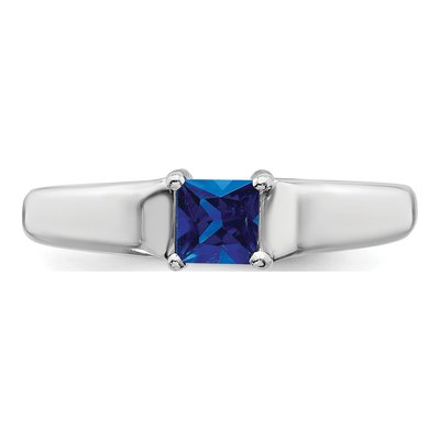 14K White Gold Sapphire Princess-Cut Ring – view 4