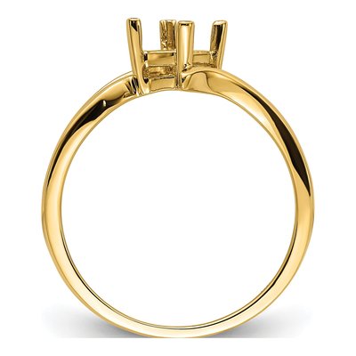 14K Yellow Gold Princess Cut Ring Mounting – view 3