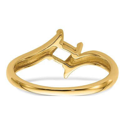 14K Yellow Gold Princess Cut Ring Mounting – view 4