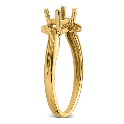 14K Yellow Gold Princess Cut Ring Mounting – view 5
