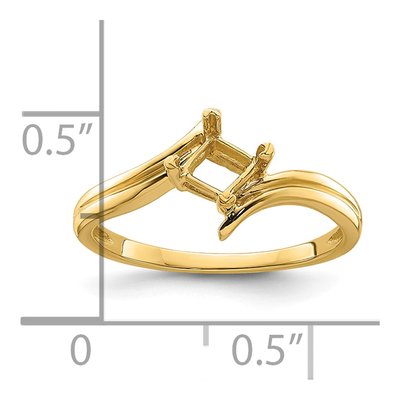 14K Yellow Gold Princess Cut Ring Mounting – view 6
