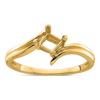 14K Yellow Gold Princess Cut Ring Mounting