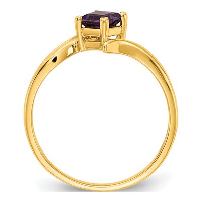 14K Yellow Gold Amethyst Princess-Cut Ring – view 2