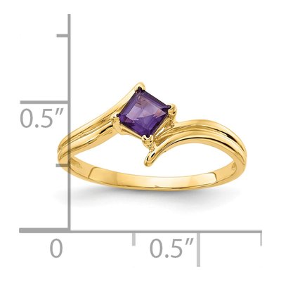 14K Yellow Gold Amethyst Princess-Cut Ring – view 3