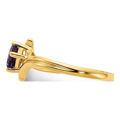 14K Yellow Gold Amethyst Princess-Cut Ring – view 4