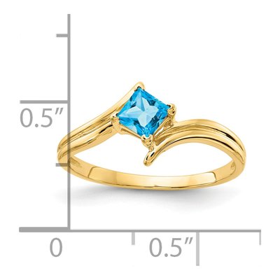 14K Yellow Gold Swiss Blue Topaz Princess-Cut Ring – view 2