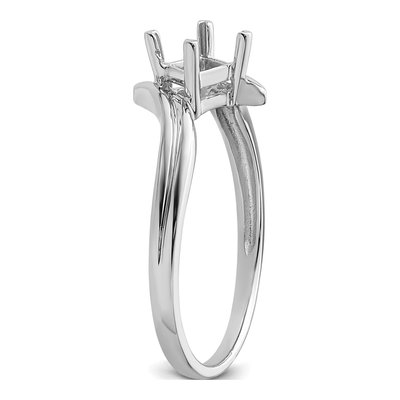14K White Gold Bypass for Princess Ring Mounting – view 5