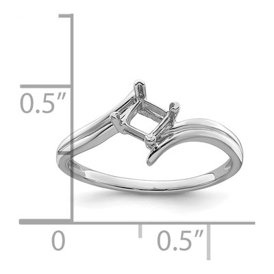 14K White Gold Bypass for Princess Ring Mounting – view 6