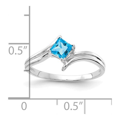 14K White Gold Swiss Blue Topaz Bypass Ring – view 2