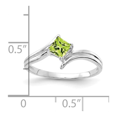 14K White Gold Peridot Bypass Ring – view 2