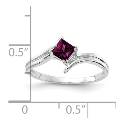 14K White Gold Rhodolite Garnet Bypass Ring – view 2