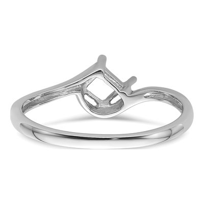 14K White Gold Princess Gem Ring Mounting – view 4