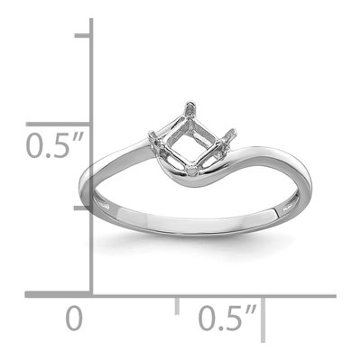 14K White Gold Princess Gem Ring Mounting – view 6