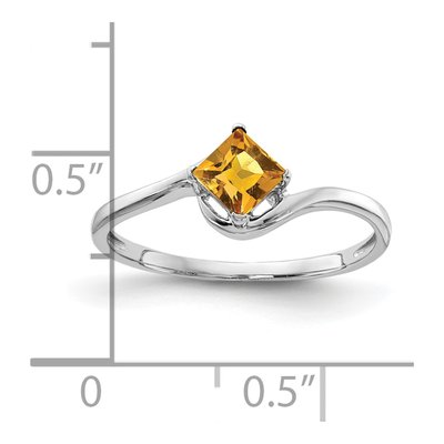 14K White Gold Citrine Bypass Ring – view 2