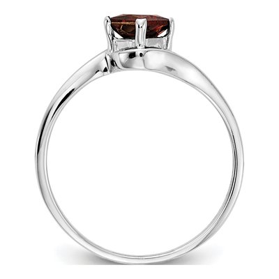 14K White Gold Garnet Princess-Cut Bypass Ring – view 2