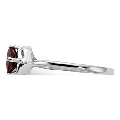 14K White Gold Garnet Princess-Cut Bypass Ring – view 4