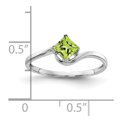 14K White Gold Peridot Bypass Ring – view 2