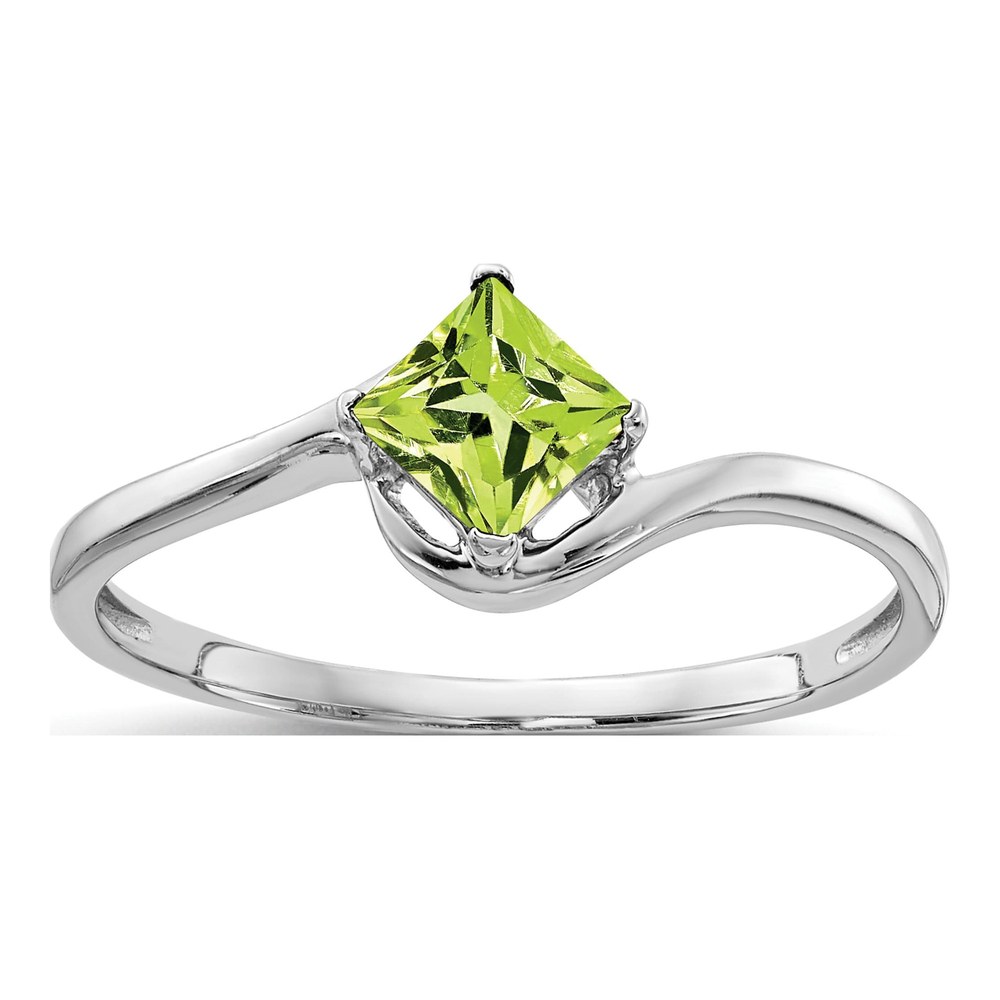 14K White Gold Peridot Bypass Ring