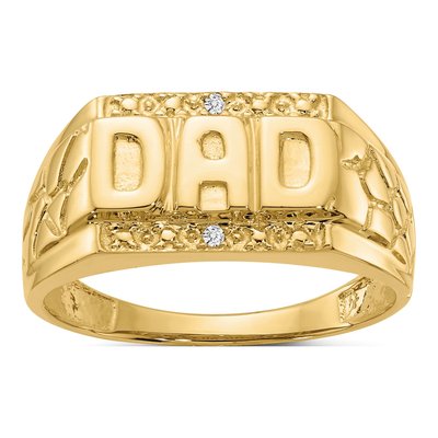 Men's 14K Yellow Gold Diamond DAD Ring