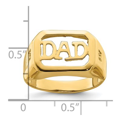 Men's 14K Yellow Gold DAD Ring Mounting – view 7