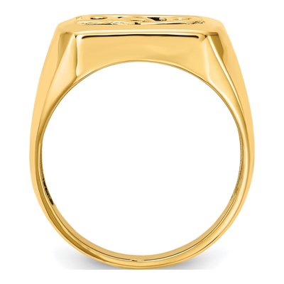 Men's 14K Yellow Gold Onyx & Diamond DAD Ring – view 3