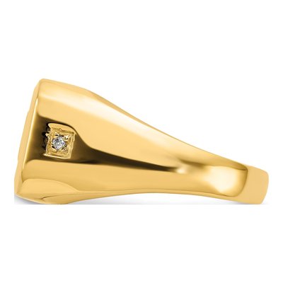 Men's 14K Yellow Gold Onyx & Diamond DAD Ring – view 4