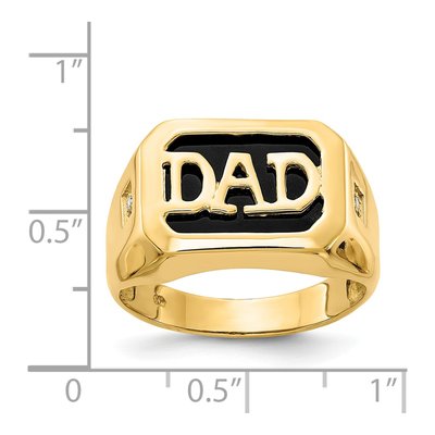 Men's 14K Yellow Gold Onyx & Diamond DAD Ring – view 6