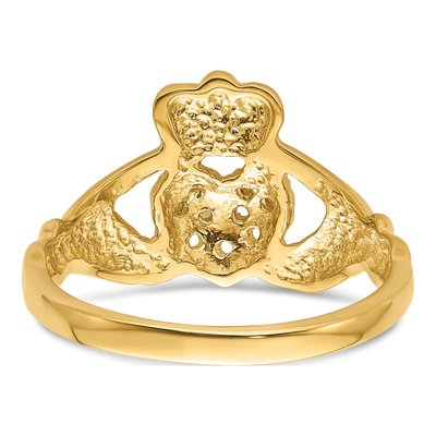 14K Yellow Gold Claddagh Ring Mounting – view 4