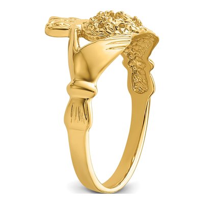 14K Yellow Gold Claddagh Ring Mounting – view 5