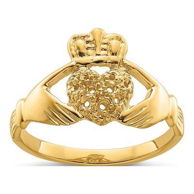 14K Yellow Gold Claddagh Ring Mounting