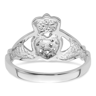 14K White Gold Claddagh Ring Mounting – view 5