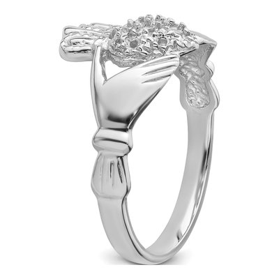 14K White Gold Claddagh Ring Mounting – view 6