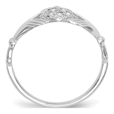 14K White Gold 1/10 ct tw Diamond Claddagh Ring – view 3
