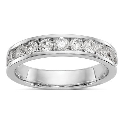 14K White Gold 1 ct tw Diamond Channel Wedding Band