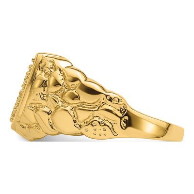 Men's 14K Yellow Gold Horseshoe Ring Mounting – view 4