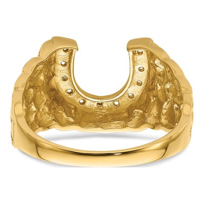 Men's 14K Yellow Gold Horseshoe Ring Mounting – view 5