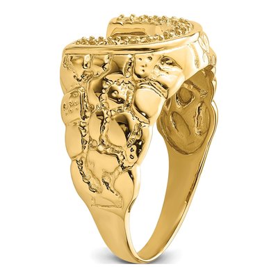 Men's 14K Yellow Gold Horseshoe Ring Mounting – view 6