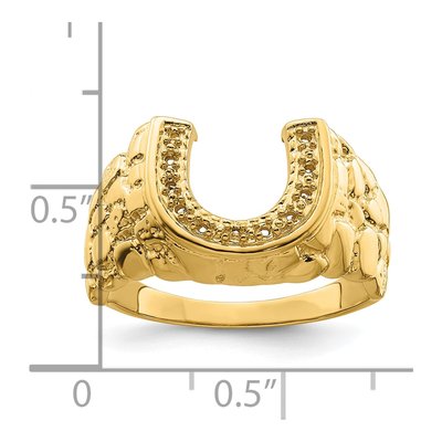 Men's 14K Yellow Gold Horseshoe Ring Mounting – view 7