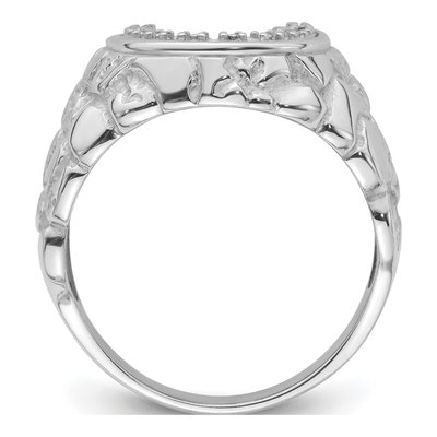 Men's 14K White Gold Horseshoe Ring Mounting – view 3