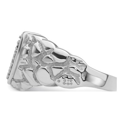 Men's 14K White Gold Horseshoe Ring Mounting – view 4