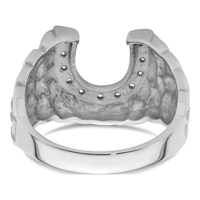 Men's 14K White Gold Horseshoe Ring Mounting – view 6