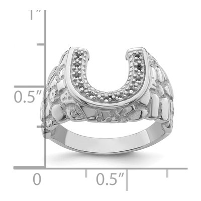 Men's 14K White Gold Horseshoe Ring Mounting – view 8