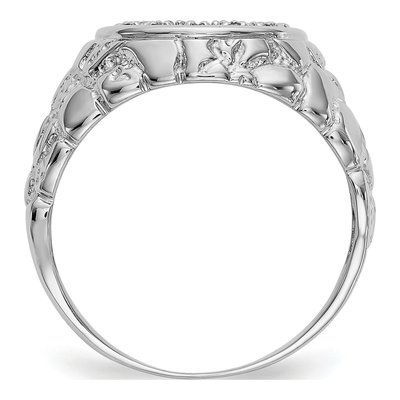 Men's 14K White Gold 1/20 ct tw Diamond Horseshoe Nugget Ring – view 2