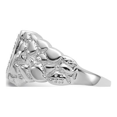 Men's 14K White Gold 1/20 ct tw Diamond Horseshoe Ring – view 3