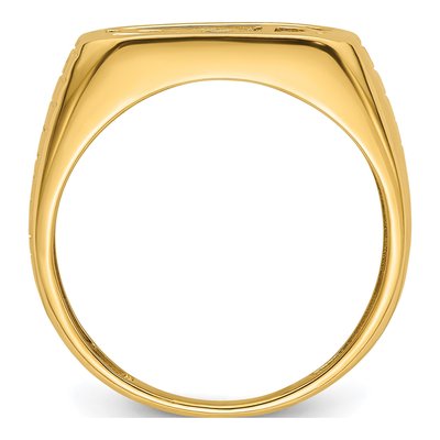 Men's 14K Yellow Gold Rectangle Ring Mounting – view 3